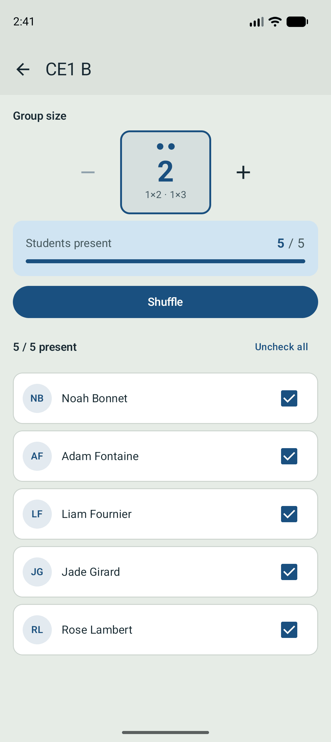 Draw and group configuration options