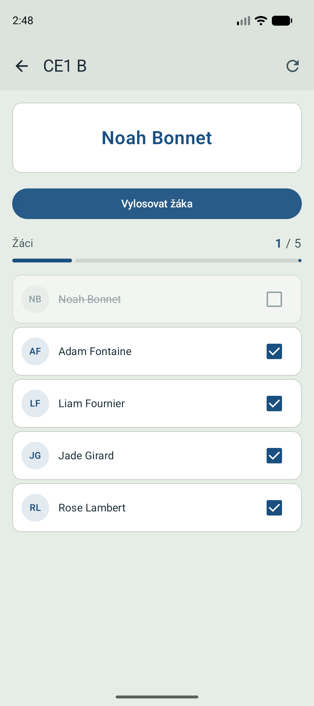 Application affichant un prénom tiré au sort