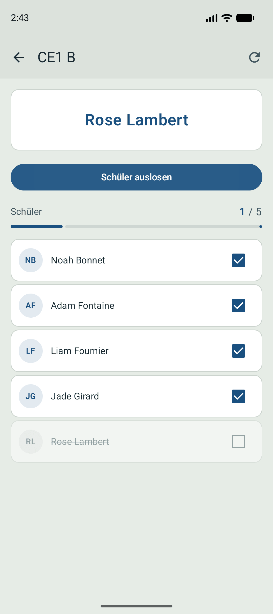 Application affichant un prénom tiré au sort