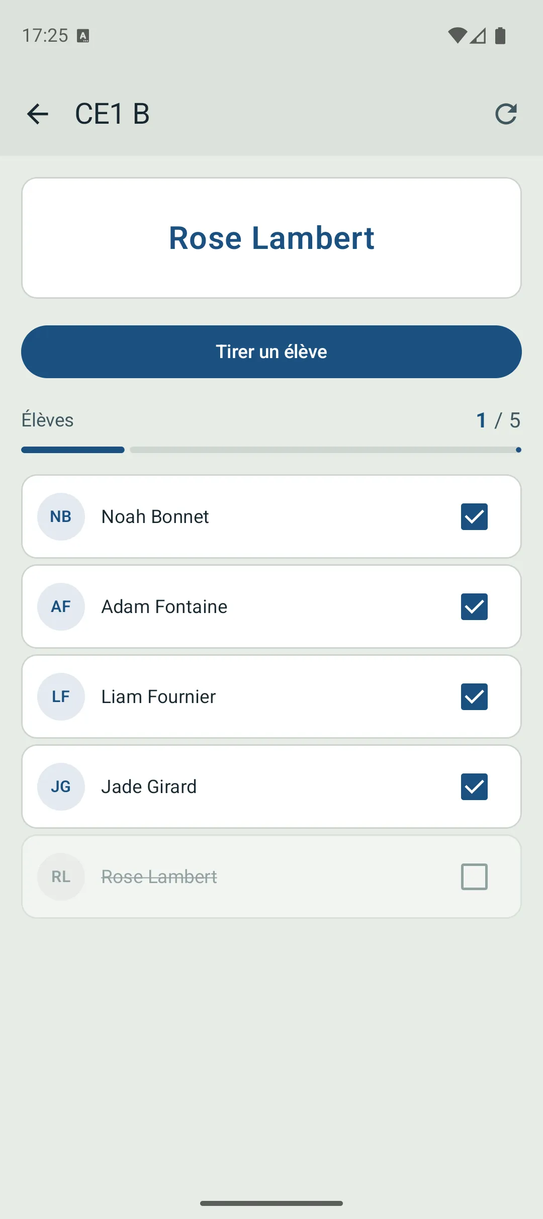 Application affichant un prénom tiré au sort