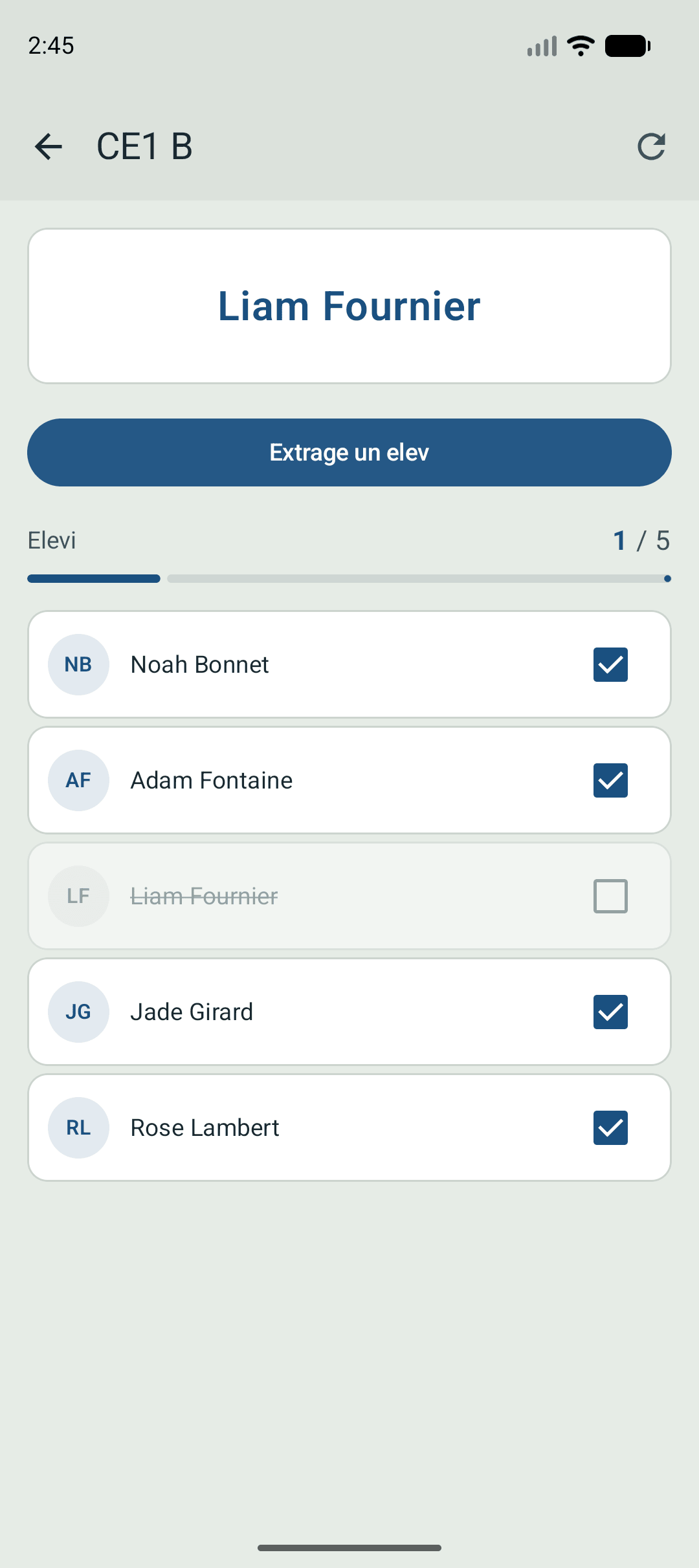 Application affichant un prénom tiré au sort